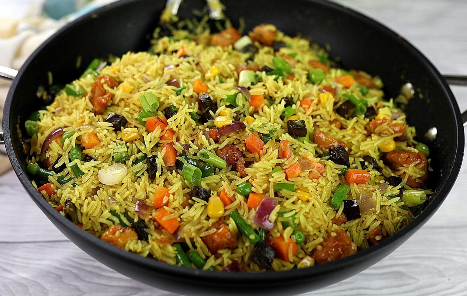 Veggie Fried Rice & Chicken from Naija Shawarma
